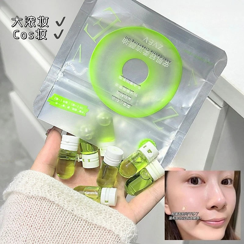 7 10 30 Capsules Green Cleansing Makeup Remover Oil Emulsified Qme 7 Capsules green