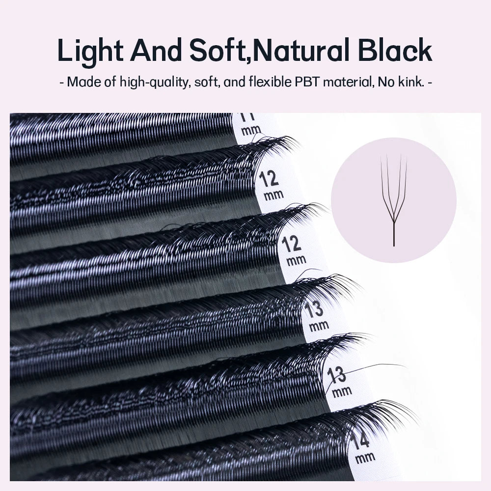NATUHANA U Shaped 3D 4D 5D Eyelash Extension YY Lashes Soft Premade Qme