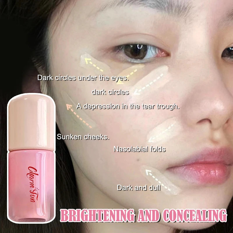 6Colors Pink Brightening Liquid Concealer Pearl White High Gloss Multi-Purpose Highlighting Moisturizing Cover dark circles/acne Qme