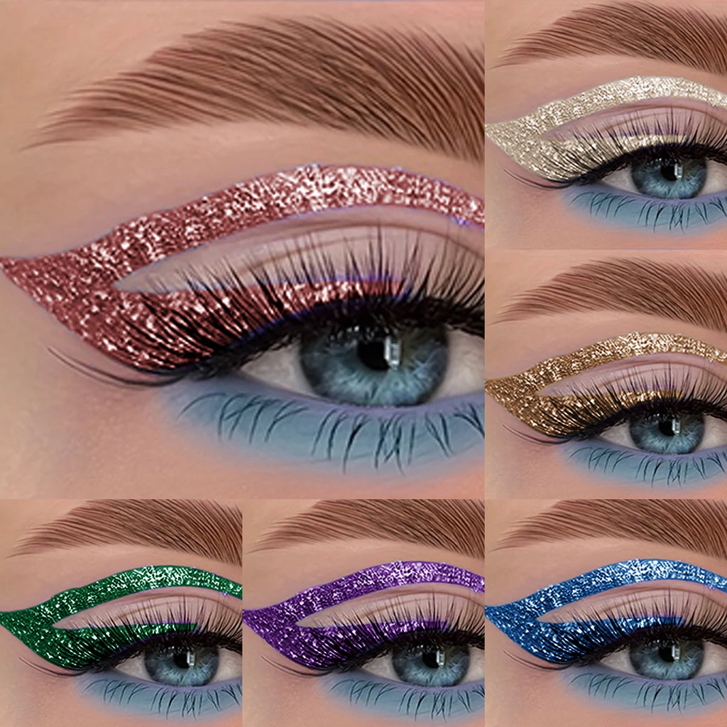 Glitter Liquid Eyeliner Pencil Waterproof Purple Pink Blue Eye Liner Qme