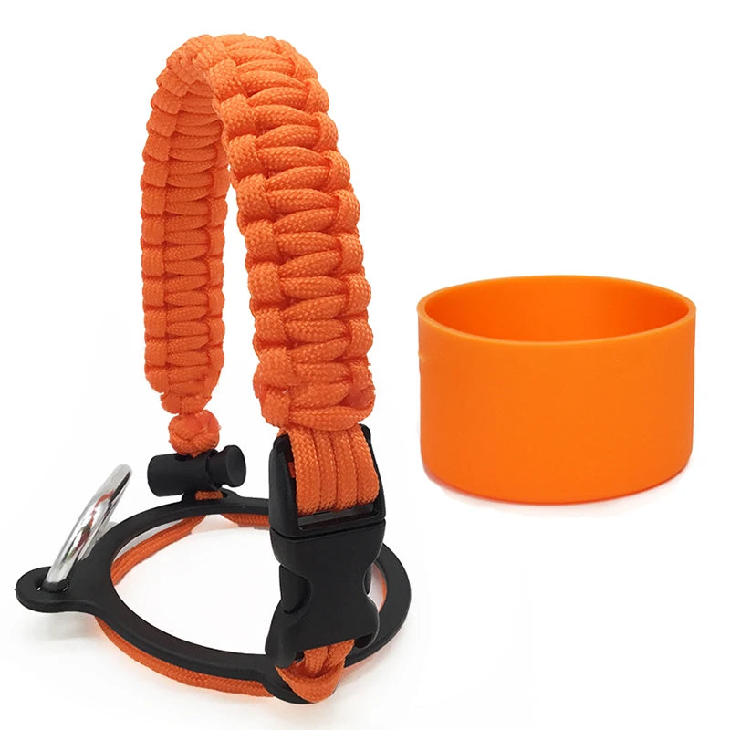 Silicone Non-slip Base Cover Paracord Hand-woven Water Cup Carrying Qme A3