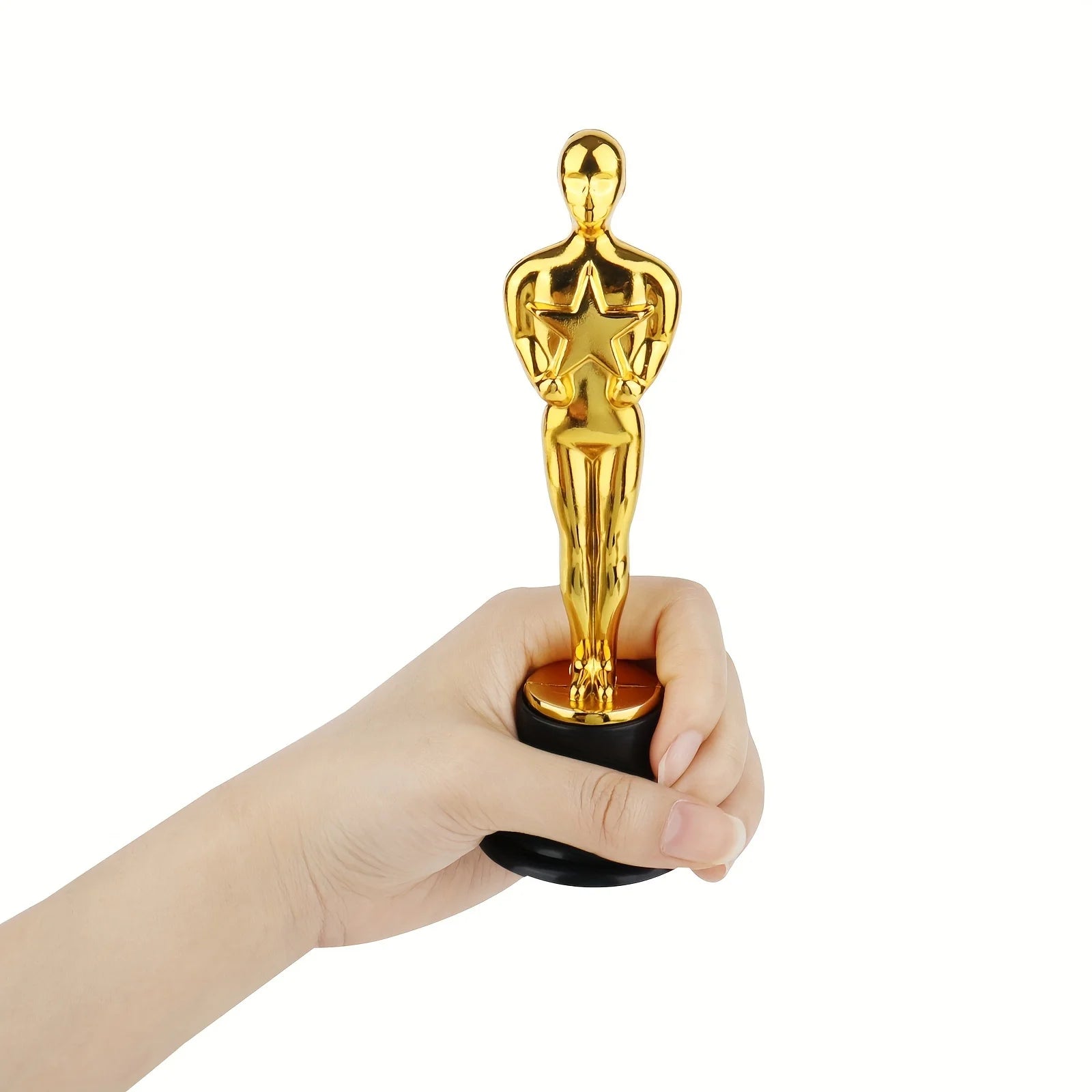 1 3 6 Golden Trophy Statuettes Plastic Oscar Award Trophies Party Qme 1pc