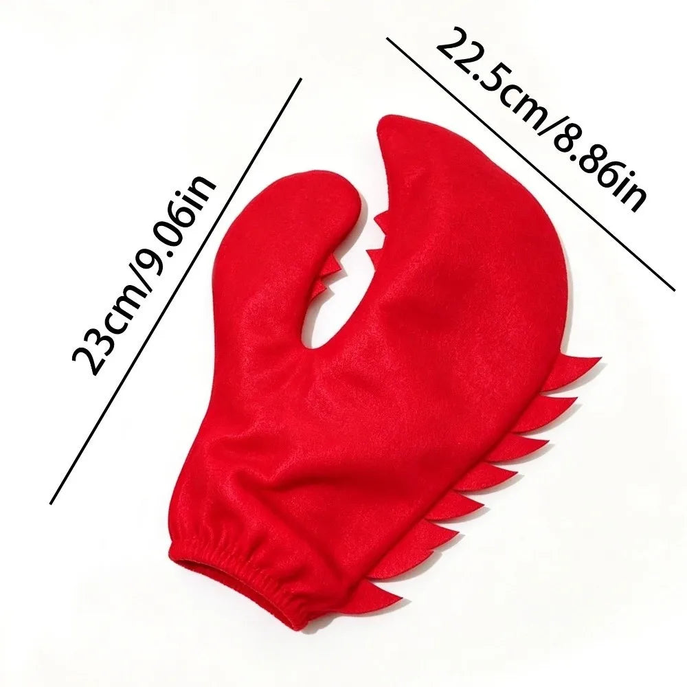 Novelty Cartoon Crab Pliers Gloves Creative Polyester Dress Up Mitten Qme