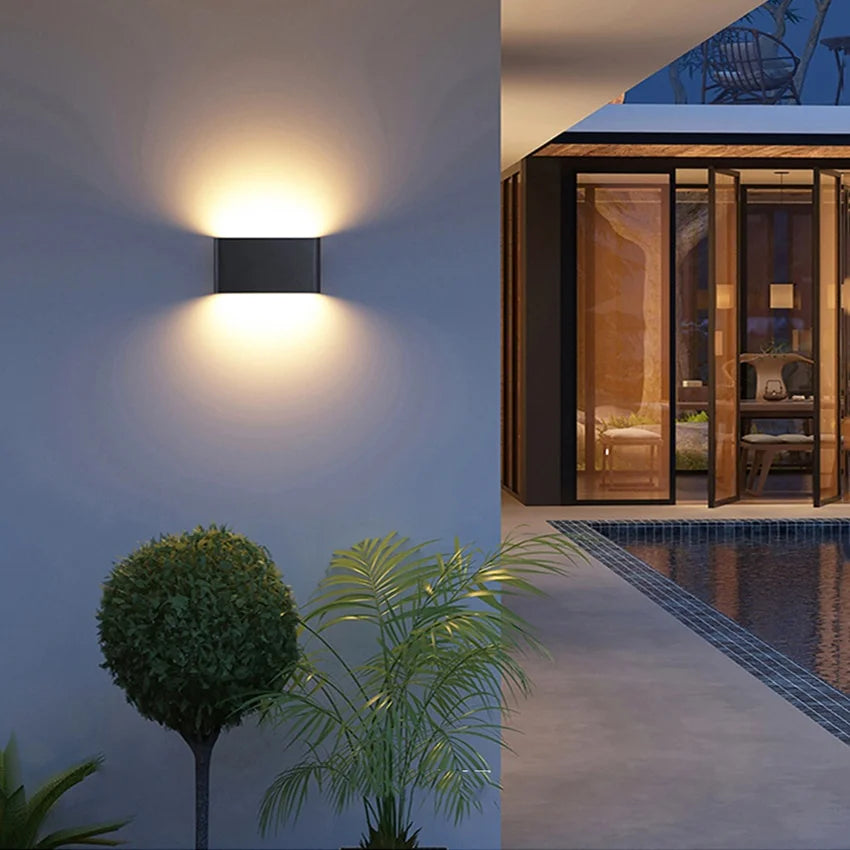 TRAZOS Round Square Modern Wall Lights Garden Porch Ip65 Waterproof Up Down Lighting Outdoor Led Bedroom Lamp Wall Decor Qme