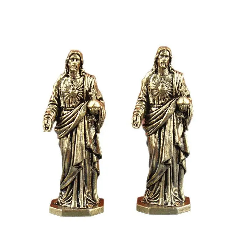 Handmade Brass God Statue Creative Cross Border Craft Vintage Desktop Qme