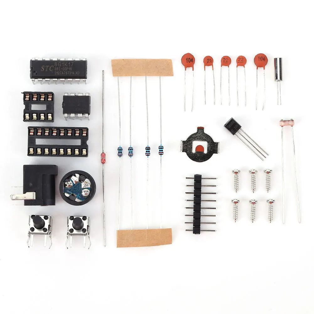 Colorful Digital Clock Electronic Kit Time Week Temp Date Display Electronical Clock Making Experiment Kit for Soldering Project Qme