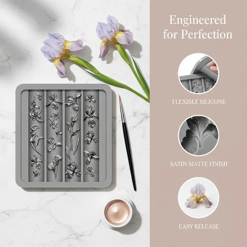 3D Flower Relief Nail Stamping Mold Transparent Easy Use DIY Manicure Qme