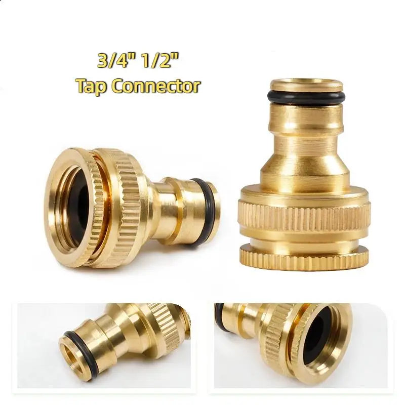 Pressure Washer Hose Adaptor Brass Hose Tap Connector 3/4'' 1/2'' Threaded Garden Water PIPE Adapter Fitting Watering Equipment. Qme
