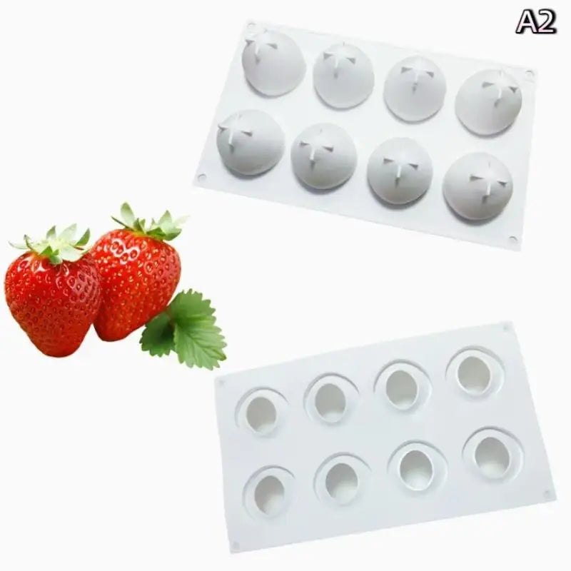 Silicone Baking Molds Strawberry Fruit Dessert Mousse Mold Cake Qme A2
