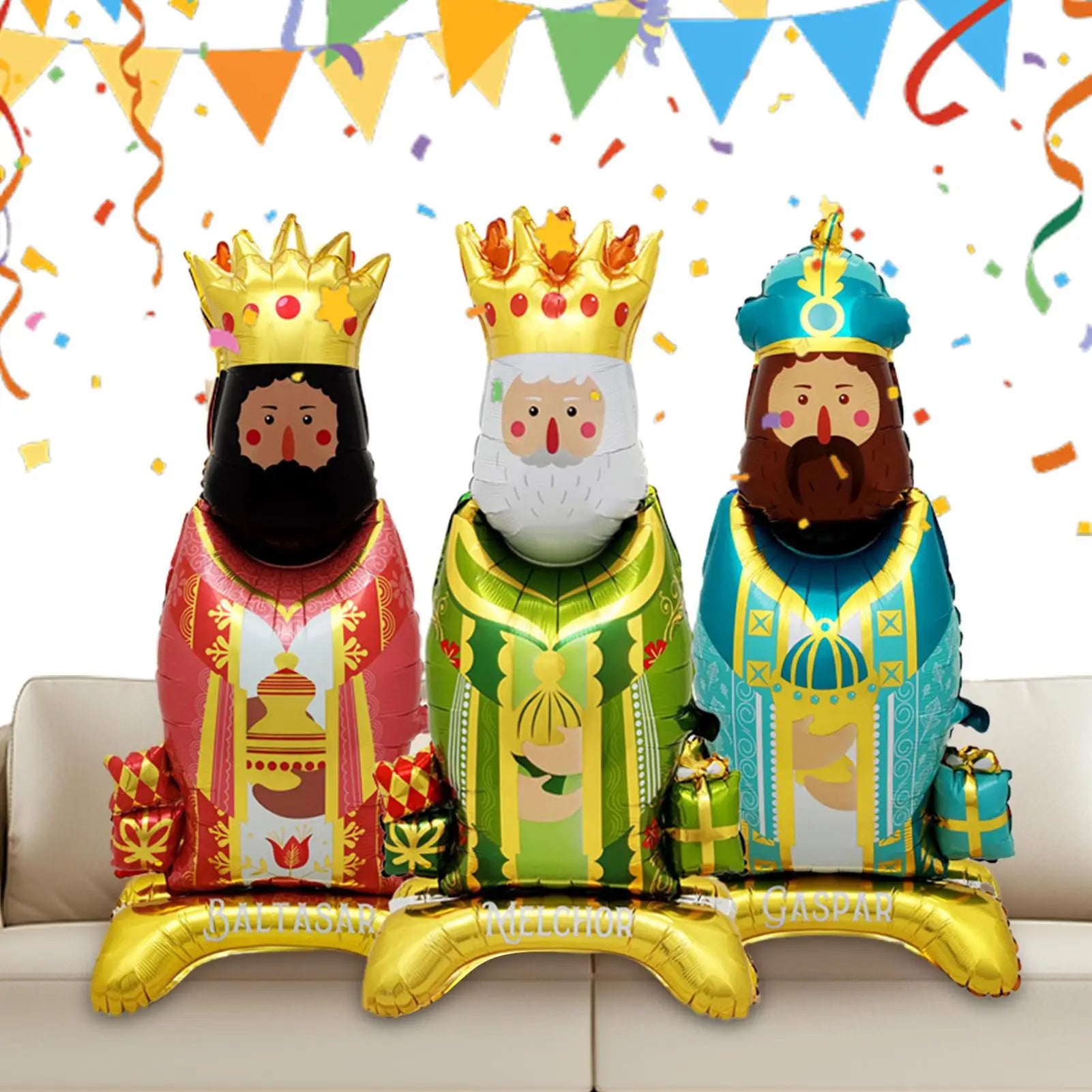 3pcs/set Kings Balloons King's Head Crown Balloons Cartoon King Aluminum Film Balloon Baby Shower Supplies Christmas Gift Globos Qme