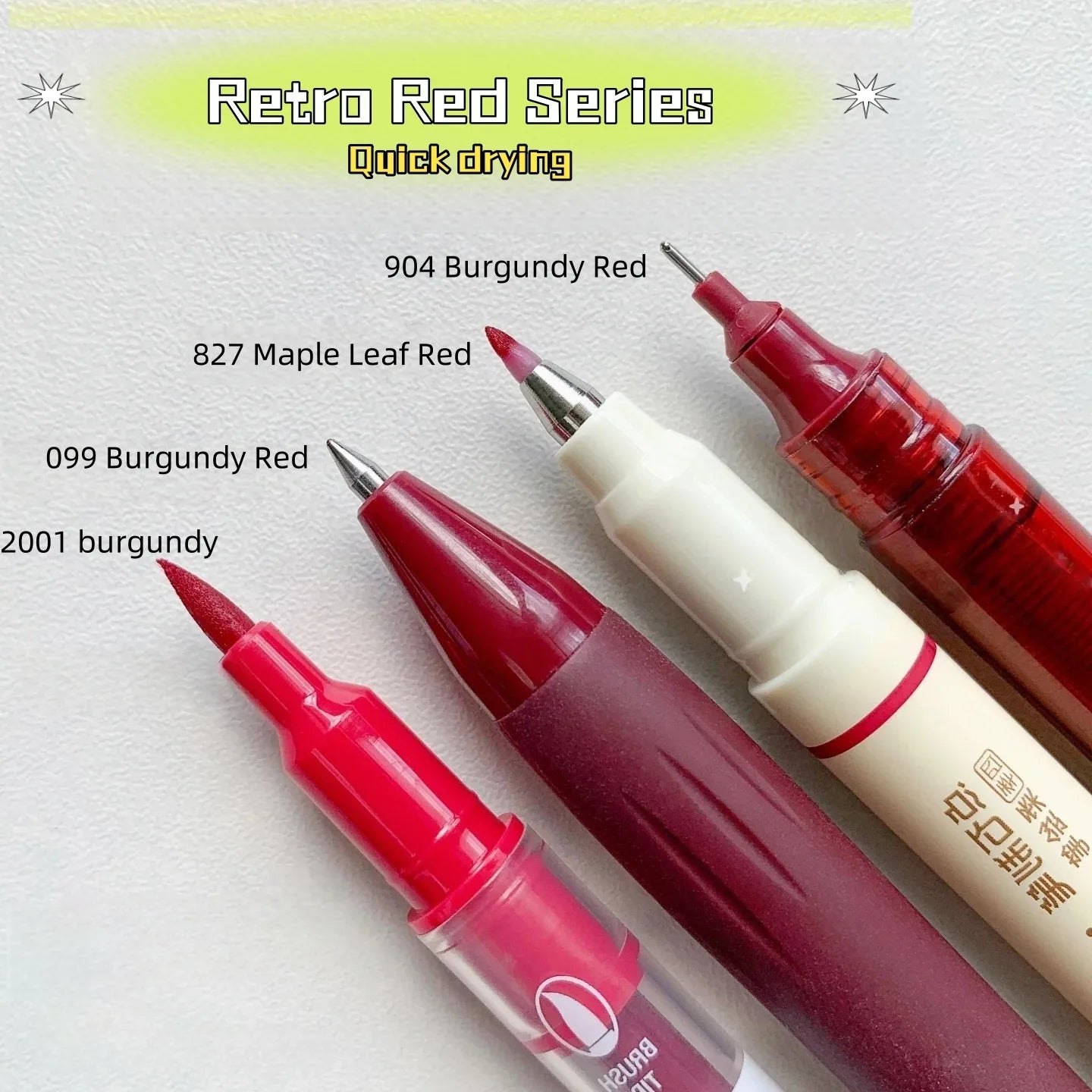 4Pcs Vintage Pens Set, Quick-Dry Ink for Smooth Writing,Compatible with Multiple Tips,Ideal for Office Work & Notebooks Qme 4pcs red