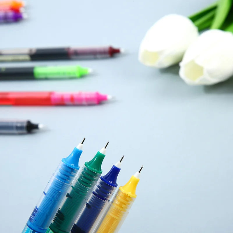 20/30 Pcs Colors Direct Liquid Ink Rollerball Pen Neutral Pen Quick-Drying High-Capacity Needle-Tube Pen Use Back To School Qme
