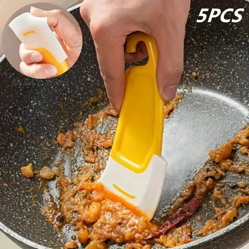 Silicone Pan Scraper -Effective Cleaning Tool For Pans Fry Pans Dishes And Pots Essential Kitchen Cleaning Supply Scraper Qme