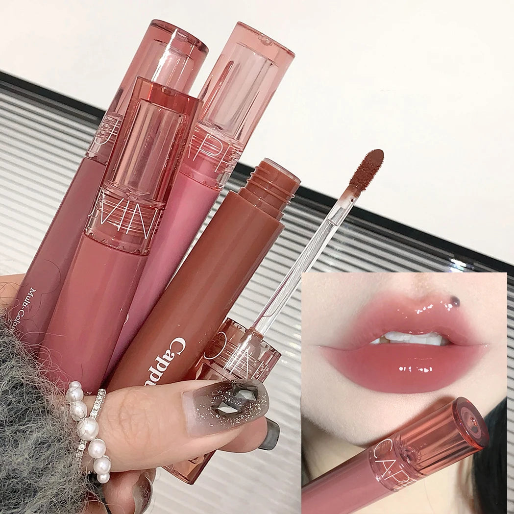 Crystal Jelly Lip Gloss Moisturizing Water-light Clear Lip Oil Waterproof Long Lasting Nude Glossy Grape Red Lip Tint Makeup Qme