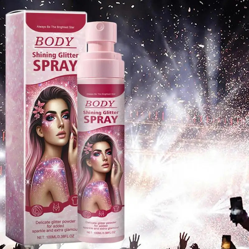 Shimmery Spray Shiny Glitter Spray Hair Shimmery Glitter Spray Hair And Body Washable Temporary Hair Body Glitter Color Spray Qme