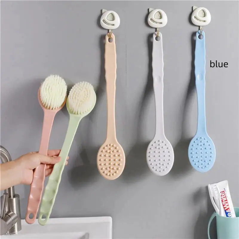 Long Handle Bath Shower Brush Soft Dense Bristles Back Massage Nodes For Exfoliating Deep Cleaning Bathroom Use Qme D
