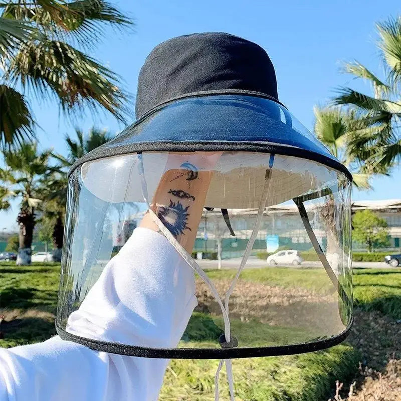 Dust-proof Windproof Cap Stylish Bucket Hat Protective Face Mask Men Qme
