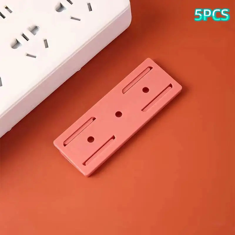 Ultra-Strong Adhesive Power Strip Holder – No Drill Space-Saving Wall Mount With Cable Management For Home & Office Qme D