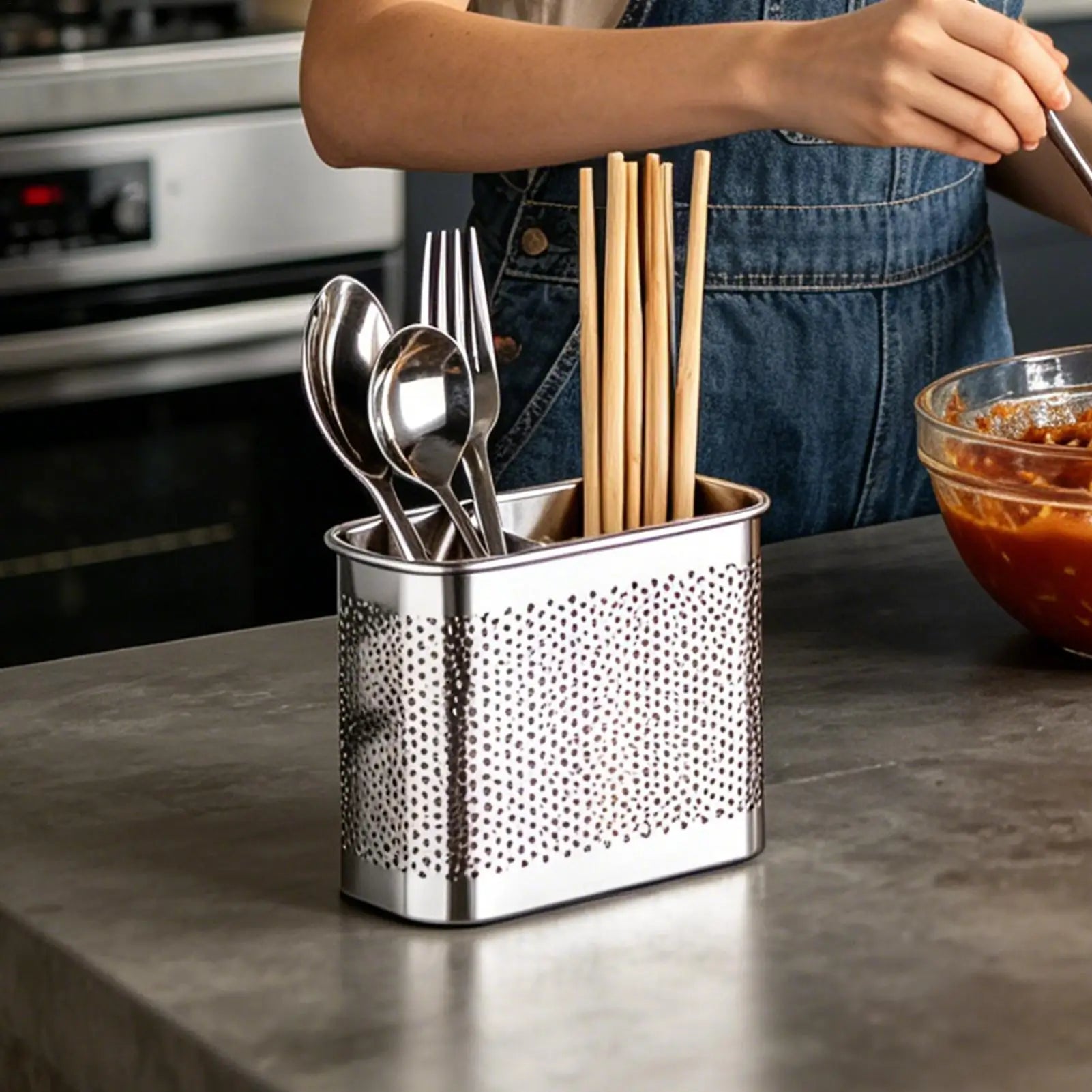 Utensil Holder Drying Metal Portable Hook Rack Kitchen Sinks Counter Qme