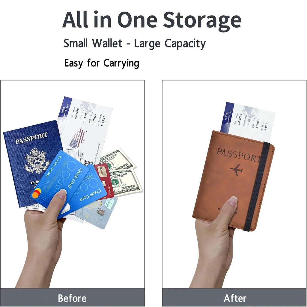 Passport Holder Travel Essentials Wallet Cover Case Accessories Book Qme