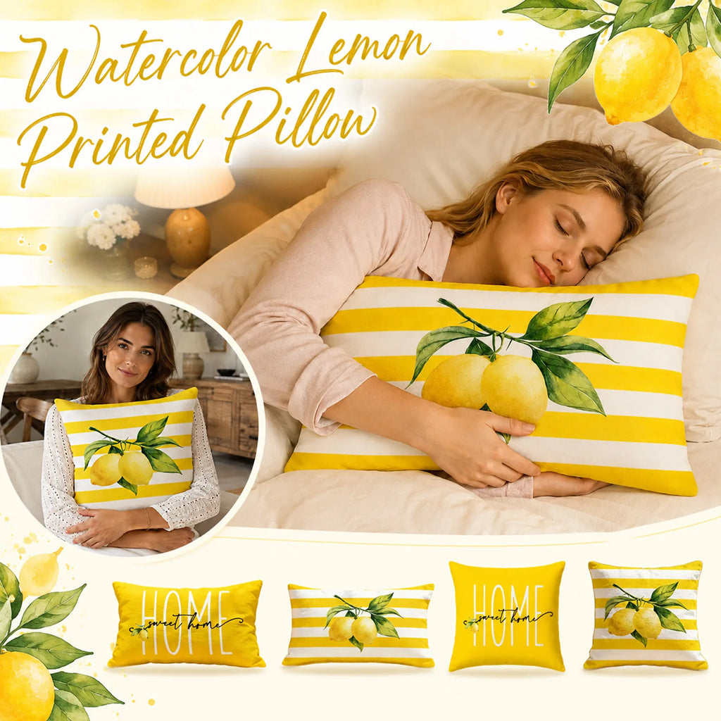 Sweet Lemon Single-Sided Printed Fabric Pillowcase for Couch Bed and Home Decoration Holiday Party Car Pillow Cover Qme