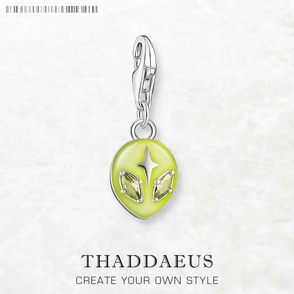 Alien Head Dangle Charm Pendant Europe Style Fine Jewelry Women Men Trendy Gift In 925 Sterling Silver Qme Lobster Clasp 4
