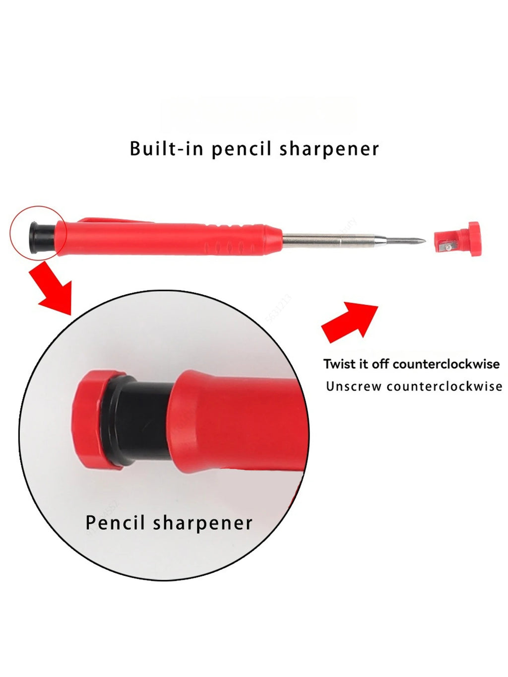 6Pcs Mechanical Pencils Drawing Woodworking Marking Pen,2.8mm Long Head Carpenter Pencil, Applicable Construction Works Qme