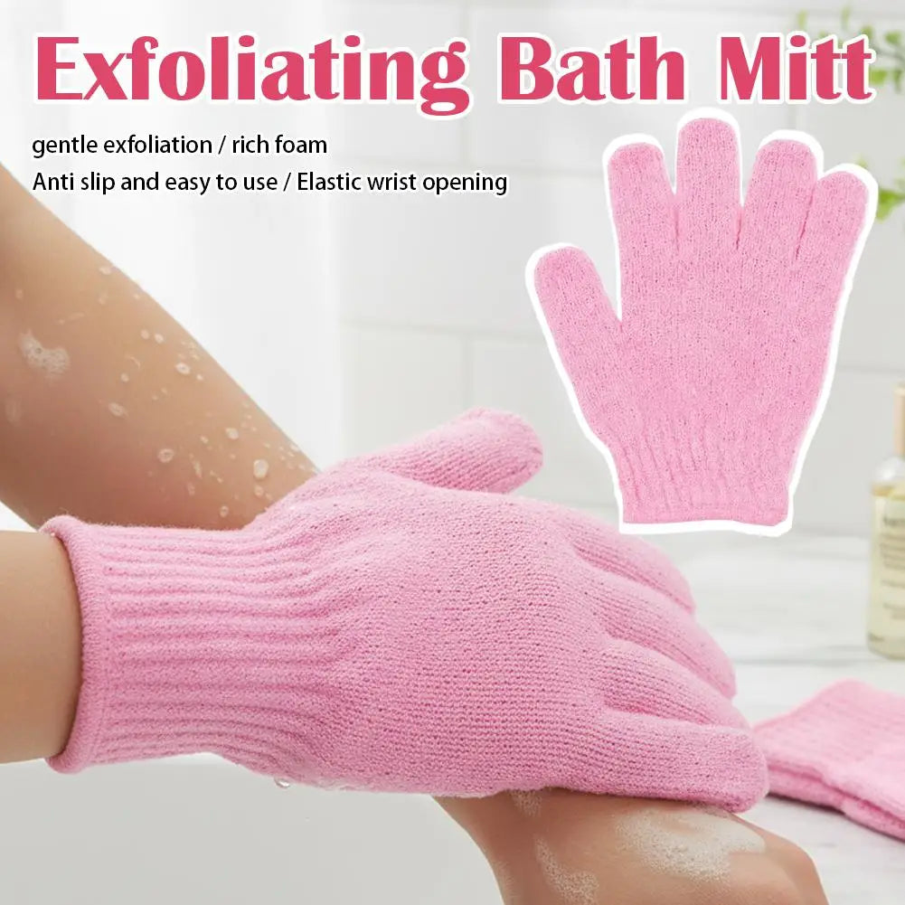 Exfoliating Bath Gloves Deep Scrubbing Dead Skin Shower Beauty Spa Qme