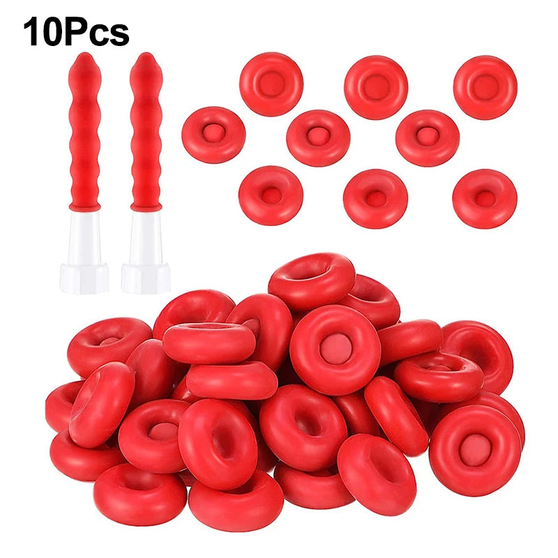10/20/50pcs Caulk Cap Glass Glue Tip Sealing Cap Barrel Glue Mouth Protective Cover Red Caulk Saving Cap Nozzles Cap Qme A1