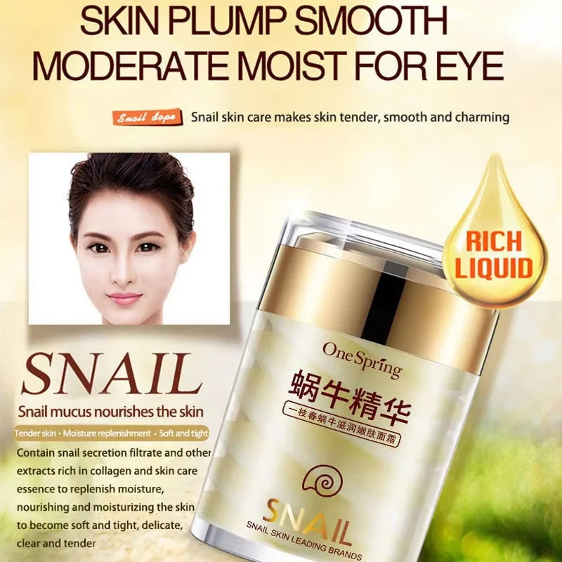 OneSpring Face Cream Whitening Snail Cream Aloe Vera Anti Aging Anti Wrinkle Nourishing Acne Treatment Moisturizing Repair Skin Qme