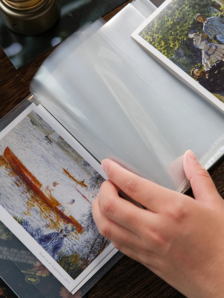 40 Pages/Book A6 Pocket Transparent Photo Postcard Organizer DIY Decorative Book Large Capacity Organizer Album Book Qme