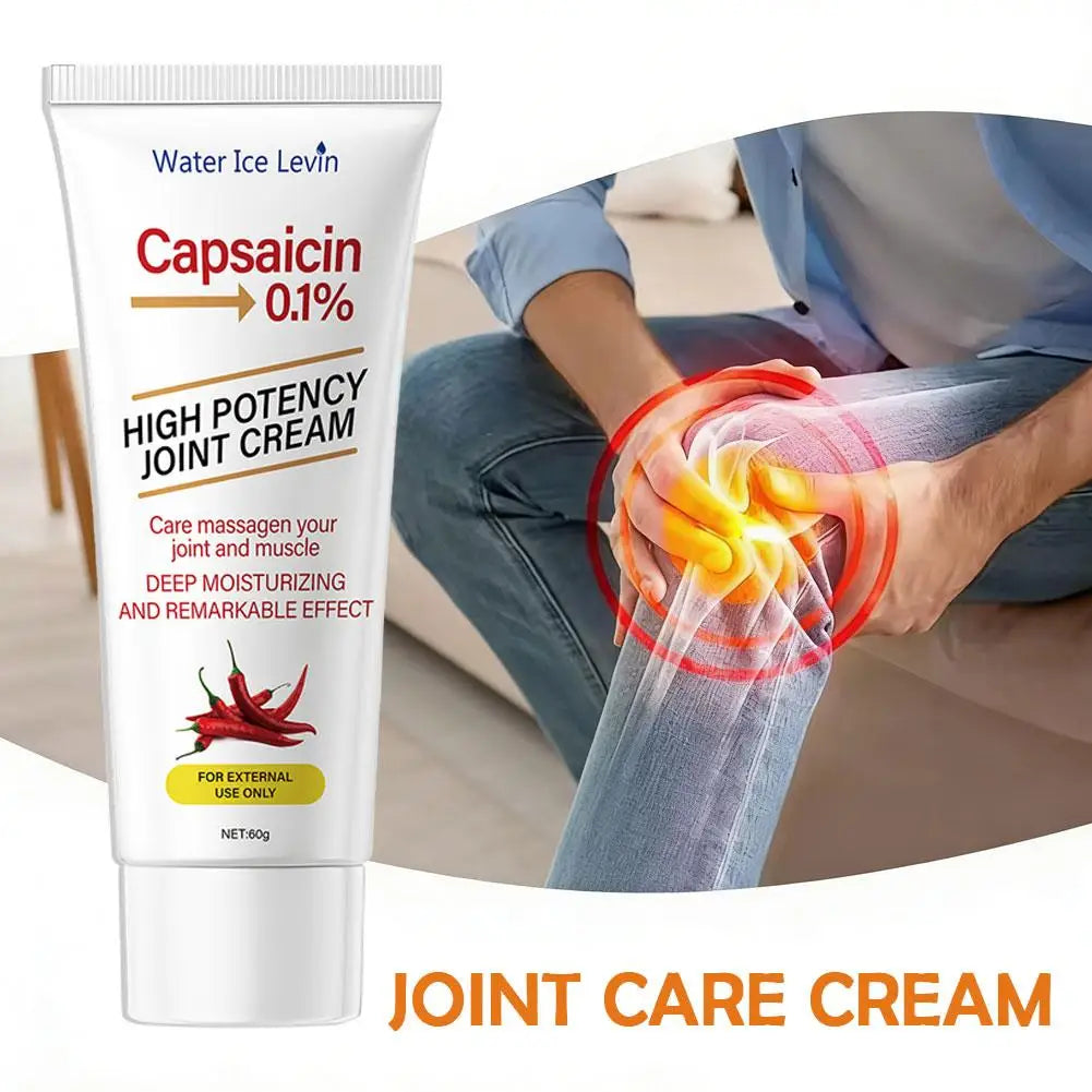 High Potency Capsaicin Joint Care Cream 60g Muscle Soothing Deep Moisturizing Portable Massage Cream For Sports Recovery Office Qme