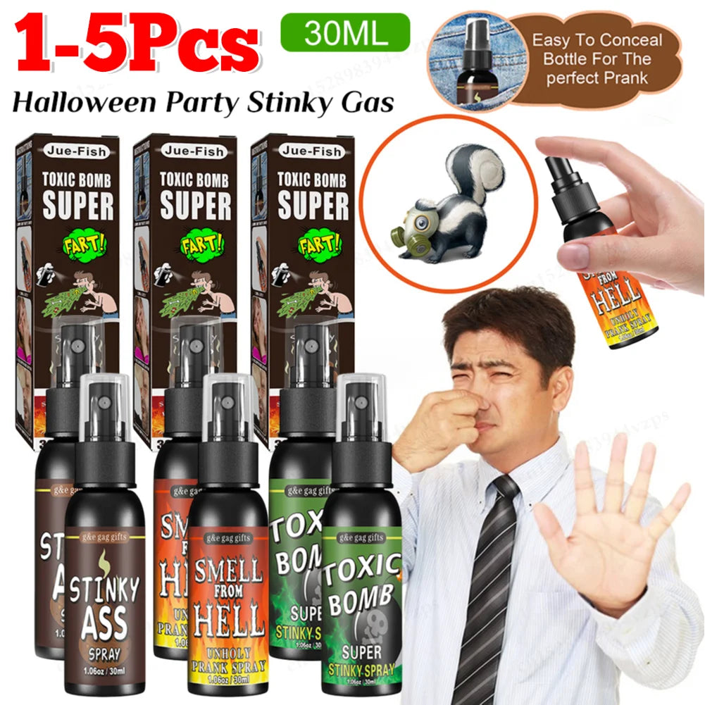 30ml Fart Gag Spray Prank Joke Plastic Spoof Odor Spray Party Supplies Terrible Stinky Fart Spray Non Toxic Halloween Funny Prop Qme