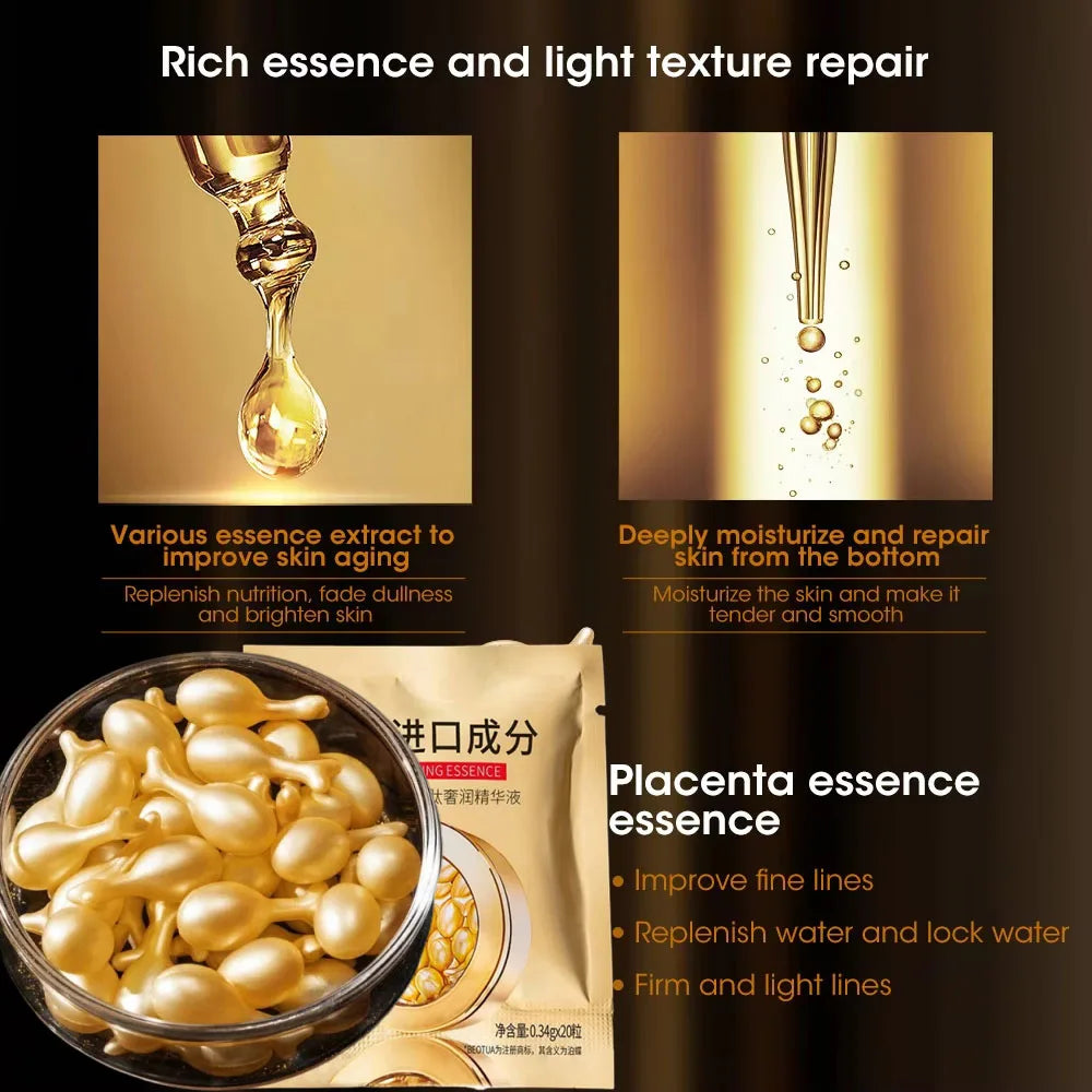New 20pcs Hyaluronic Acid Capsules Serum Face Fine Line Repair Spot Whiten Reduce Wrinkle Ageless Firm Skin Care Cosmetics ﻿ Qme