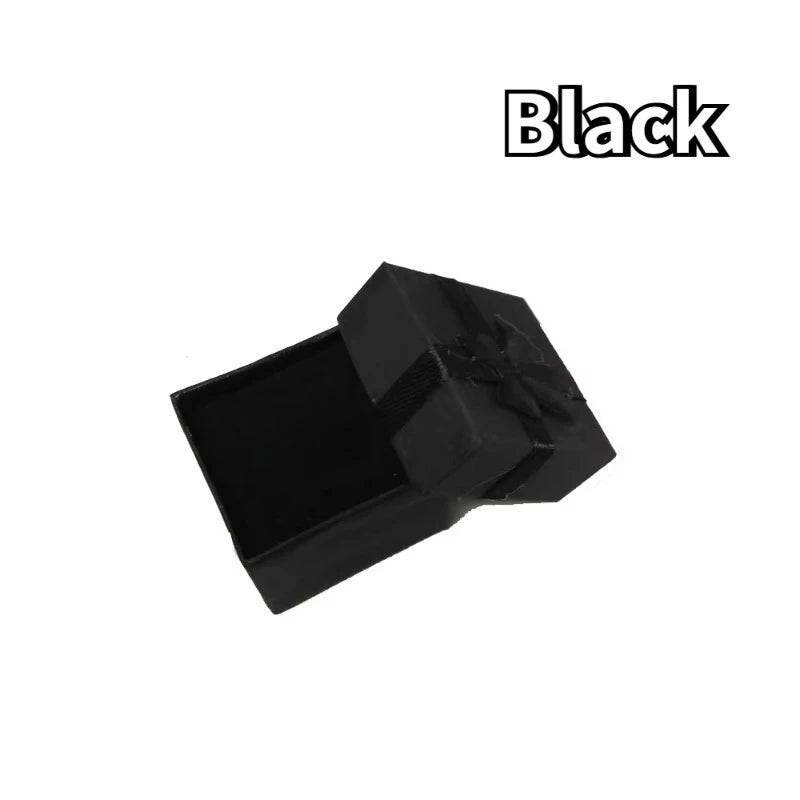 6/12PCS Multicolor Ring Storage Box Jewelry Ring Box Necklace Earrings Valentine's Day Birthday Wedding Gift Bowknot Packaging Qme black 6PCS