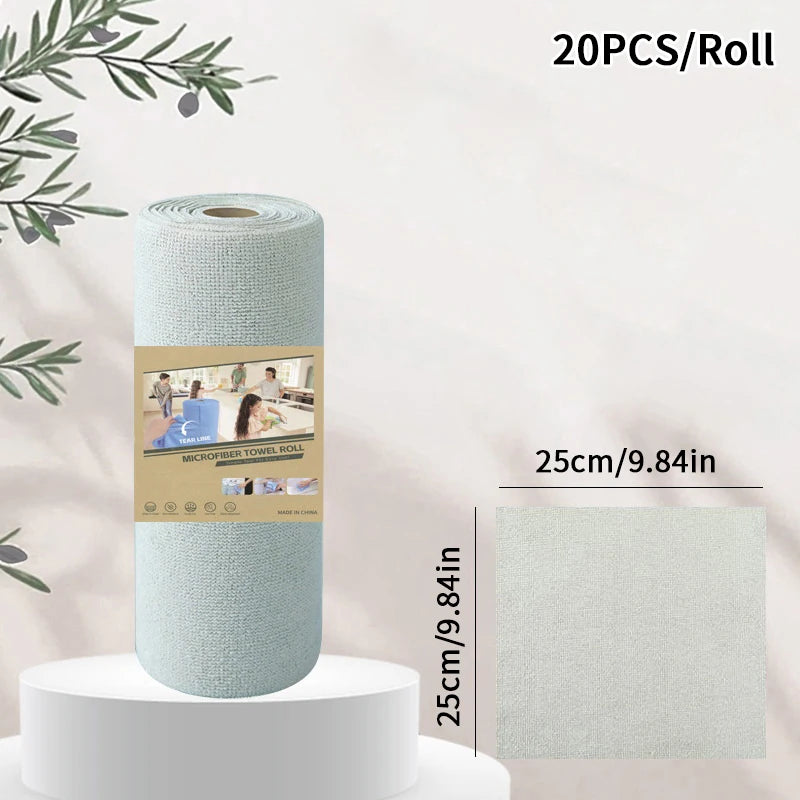 Tear-off Cleaning Cloth Roll Durable Reusable Dish Towel Kitchen Qme A Green