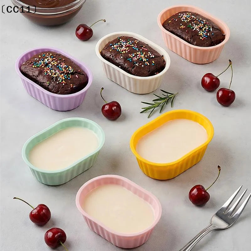 Silicone Muffin Mold Oval Cup Reusable Non-stick Cake Baking Kitchen Qme