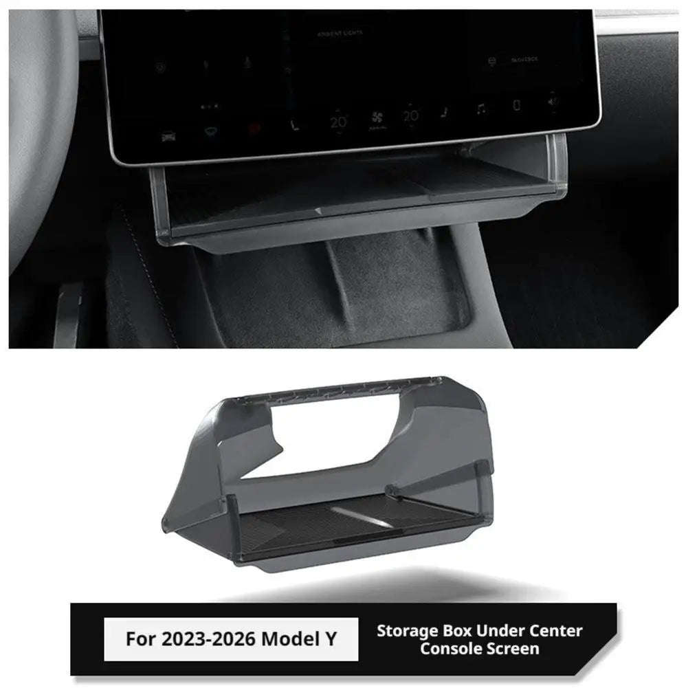 For Tesla Model Y Juniper Model 3 Highland 2025 2026 Under Screen Hidden Storage Box Behind Screen Center Console Organizer Case Qme B