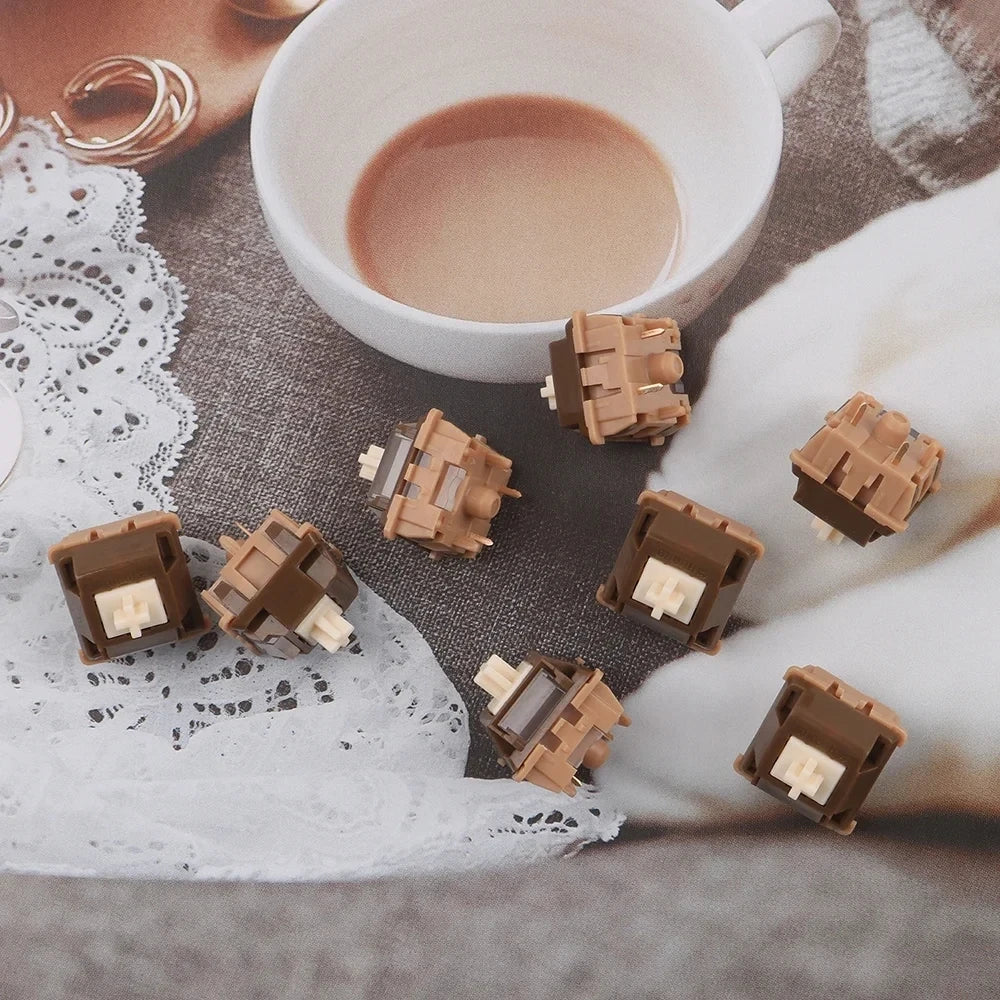 Caramel Latte Switch V2 45g Linear Pre-lubed 5 Pin Switch For Mx Mechanical Gaming Keyboard Qme