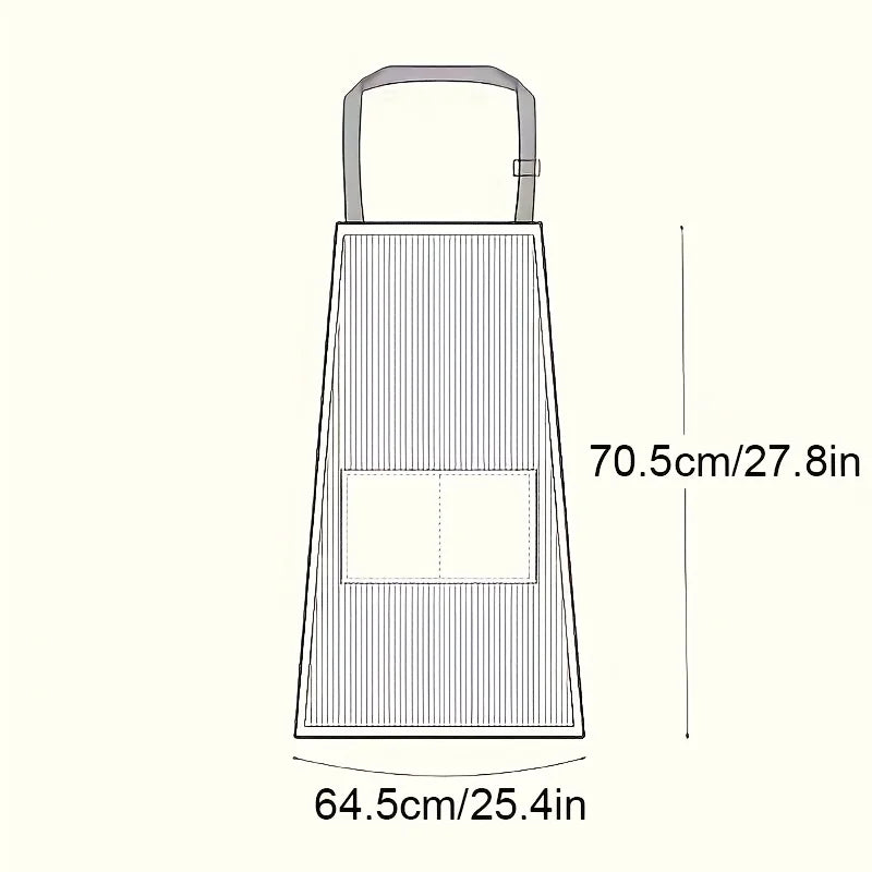 Striped Cotton Linen Apron, Adjustable Neck Strap, Kitchen Cooking Apron With Pocket, For Women Men Qme