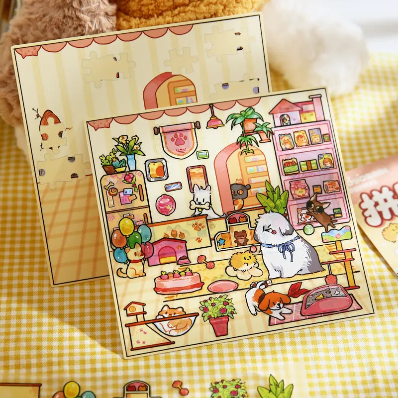 Cute Pets Theme 3D Landscape Stickers for Stress Relief DIY Craft Scrapbook Guitar Phone Case Notebook Decoration Qme