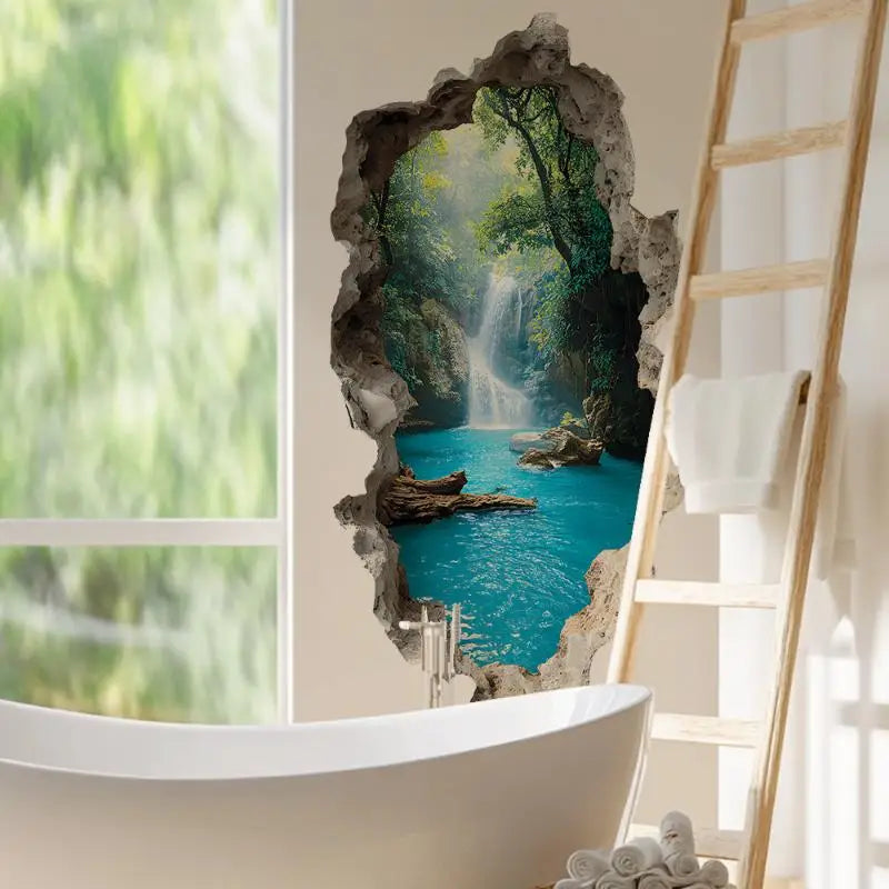 Bedrooms Room Bathroom Home Decoration Stickers Creative Hole Valley Qme