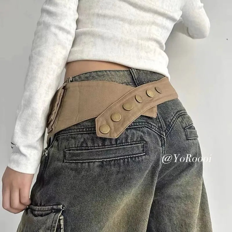 Vintage Hippie Western Belt Adjustable Waist Cincher Fanny Retro Qme