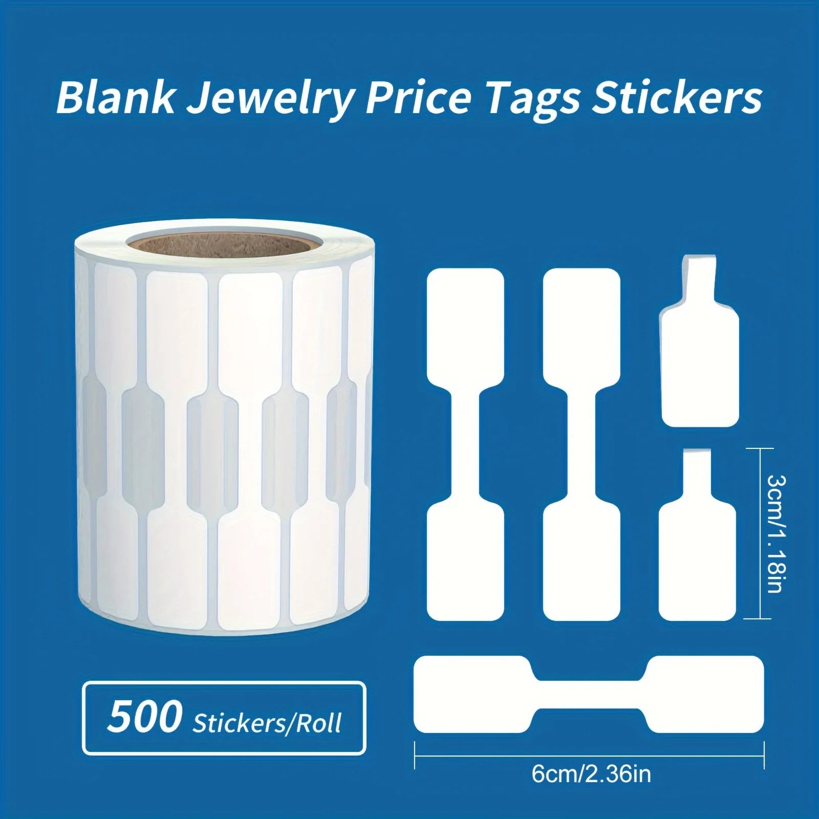 Necklace and earring price tags, jewelry label rolls, jewelry price tag stickers, bracelet, ring, clothing display labels Qme 500pcs