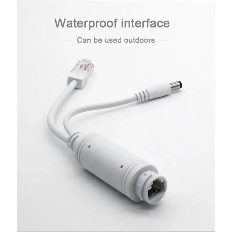 2pcs 48V to 12V POE Spliter Waterprrof With Video And Power Adapter Cable Supply Module Injector for IP Camera Extender Qme