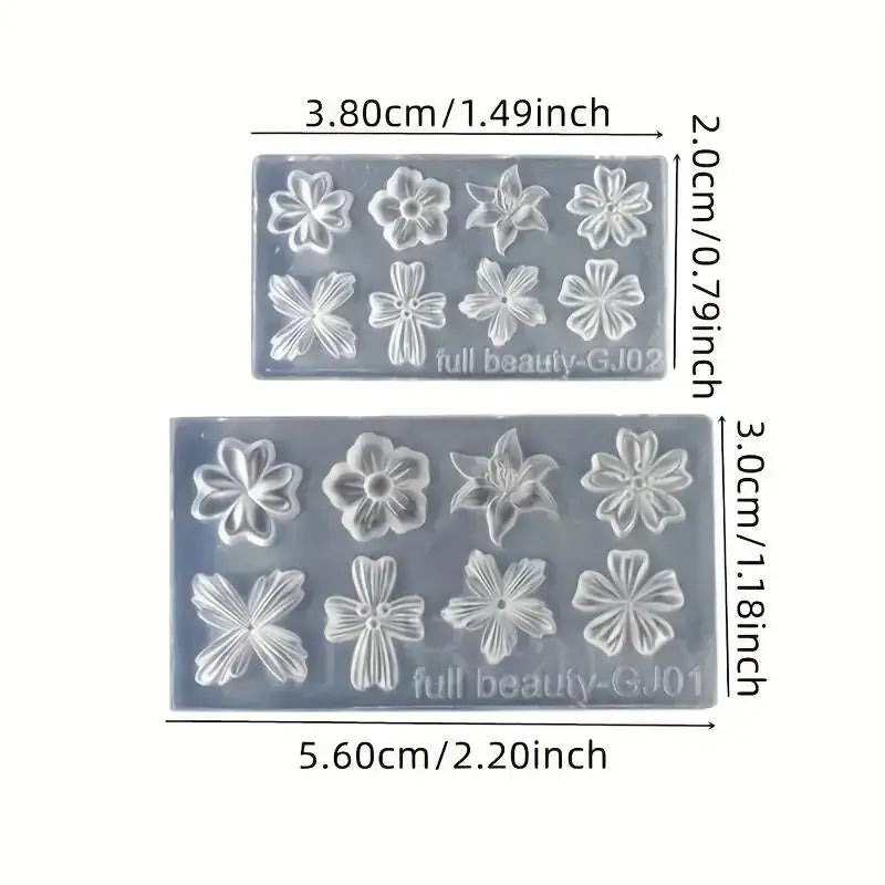 3d Flower Silicone Nail Mold Lily Five-petal Transparent Diy Art Qme 1PCS
