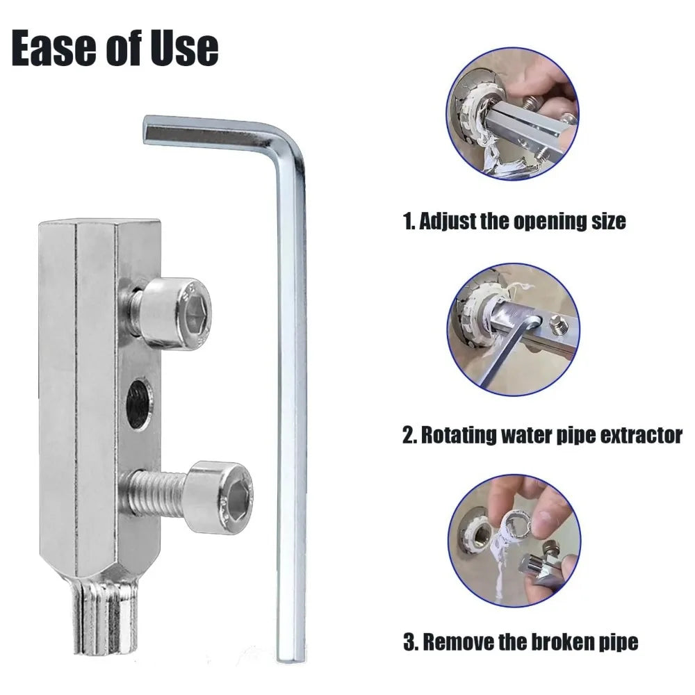 4/6 Point Broken Wire Extractor Water Pipe Breakage Broken Wire Slide Tooth Broken End Remover Faucet Angle Valve Repair Tool Qme