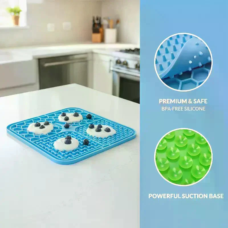 Pet Licking Plate Slow Food Pad Silicone Tableware Bowl Suction Cup Qme