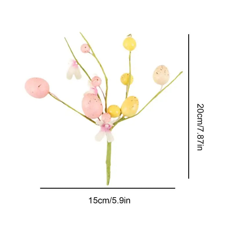 Artificial Easter Egg Flowers 6X Floral Bouquet Pick Branches Spring Qme
