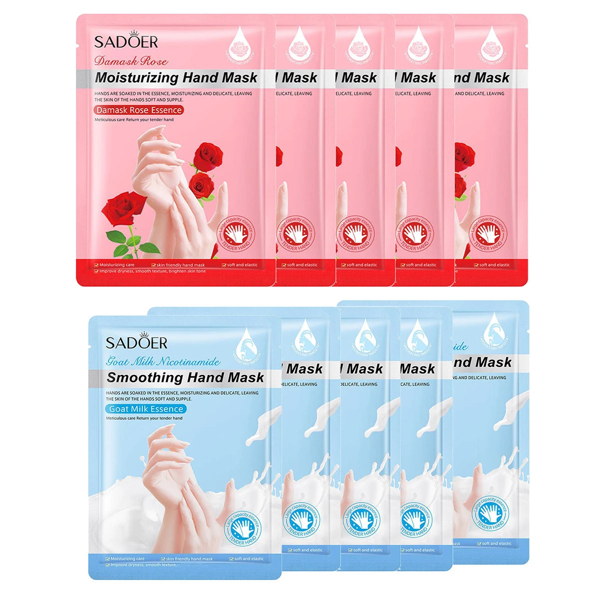 1 Hydrating Hand Mask Gloves Moisturizing Overnight Dry Cracked Hands Qme